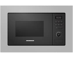Heinner Inbouw Magnetron 20L – 800W – 1000W Grill – 5 Vermogensstanden – LED Display – Timer – Zilver/Zwart
