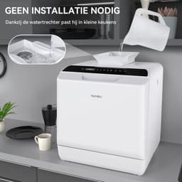Mini vaatwasser compact 5L aanrechtmodel met touch bediening stil ontwerp voor kleine keukens — thumbnail 5