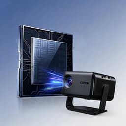 Slimme projector - Uitgerust met 360° draaibare arm - 1080p Full HD - 20.000 lumen - Ondersteunt wifi - Bluetooth 5.2 - Geschikt voor thuis en op kantoor - Zwart — thumbnail 3
