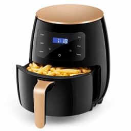 VERON VR-1010 Airfryer – 1400W – 4.5 Liter Binnenmand / 5.5Liter Buitenpan – Digitale Touchscreen – Zwart/Goud — thumbnail 5