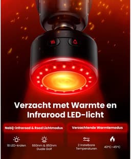Massage Gun met Infrarood en Warmte – 5 Snelheden – 5 Massagekoppen – 7 mm Amplitude – Compact — thumbnail 3