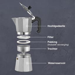 Ploutos® Percolator - Geschikt voor Inductie - Bialetti - Zilver - 12cm x 18cm x 22cm — thumbnail 5