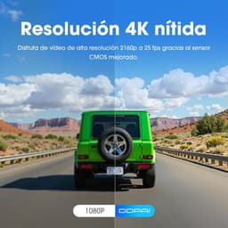 Dashcam voor auto - Zwart - 2160P HD - 360° Draaibare Lens met Nachtzicht en Wifi - Met Parkeermonitor en App-bediening — thumbnail 2