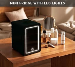 Mini Koelkast 4L - 6 Blikjes - Compact en Stil - LED Verlichting - Geschikt voor Skincare, Drankjes en Snacks — thumbnail 5
