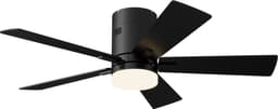 2-in-1 Plafondventilator, LED-Plafondventilator, 3 Instelbare Kleuren, 6 Snelheden, 5 Bladen, Timerfunctie, Geschikt voor Zowel Winter als Zomer, Ideaal voor Meer Comfort (Zwart, 107 cm) — thumbnail 5