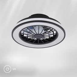 BRILONER Venturo - Plafond ventilator met verlichting - LED plafondlamp met ventilator - dimbaar - 5 snelheden - plafondventilator met zomer- en wintermodus - CCT - Ø38 cm - zwart — thumbnail 3