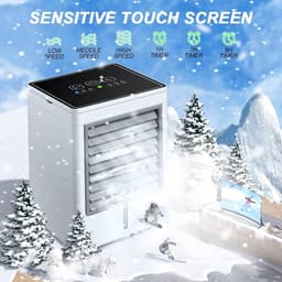Draagbare Luchtkoeler - Mini Airco - Persoonlijke Verkoeling - 3 Windsnelheden Touchscreen - 19 cm Hoog - Wit — thumbnail 4