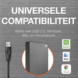 Externe Harde Schijf - Draagbare Opslag - Bestanden Opslaan - Met Wachtwoord Beveiligd - 2 TB - Zwart — thumbnail 4