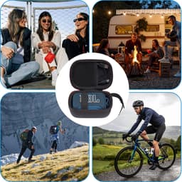YONO Opberghoes Geschikt voor JBL Go 5 - Hard Case Beschermhoes - Speaker Hoes - Opbergcase met Accessoirevak - Zwart — thumbnail 4