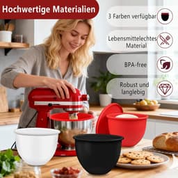 Siliconen Mengkom Inzetstuk - Kom Liner - Keuken Organisatie - Antiaanbaklaag - 4.8 Liter - Rood — thumbnail 3