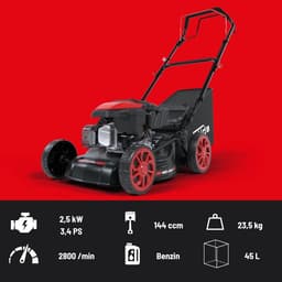 Benzine grasmaaier - Grastrimmer Mulcher - Gazon Onderhouden - Schakelbare Achterwielaandrijving - 41 cm Maaibreedte - Zwart — thumbnail 5