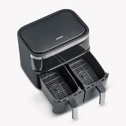 Dubbele Heteluchtfriteuse - Airfryer XXL - Gezond Koken - Parallel Garen - 2x 3.8L - Zwart Zilver — thumbnail 5