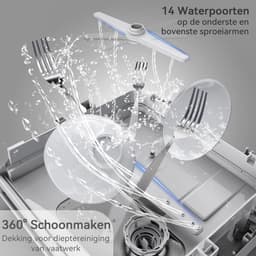 Mini Vaatwasser - Tafelmodel - Ruimte Besparen - Zonder Wateraansluiting - 4 Couverts - Wit — thumbnail 3