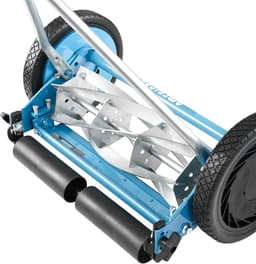 Duwmaaier met Slijper - Handmaaier Gazon - Gazon Onderhoud - Milieuvriendelijk Geluidloos - 16 Inch Snijbreedte - Blauw — thumbnail 2