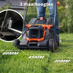 FlinQ Accu Grasmaaier - Incl Accu & Oplaadstation - 32cm maaibreedte - 3 instelbare maaihoogtes - Gazonoppervlakte: tot 130 m² - 25L grasopvangbak - 3800 toeren per minuut — thumbnail 3