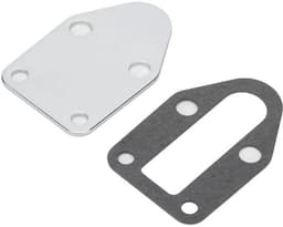 Brandstofpompafdekplaat, zonder gaten, roestvrij staal, geschikt voor Chevrolet small-block V8-motor uit 1955-2000. — thumbnail 1