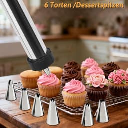 Koekjespers Machine - Gebakspuit - Bakken Decoreren - Roestvrij Staal - 9 Schijven 11 Sproeiers - Zwart — thumbnail 3