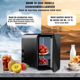 NIVA® Mini Koelkast - 4L Capaciteit - Skincare Koelkast - Minibar - Zwart - 25cm x 19cm x 26cm — thumbnail 4