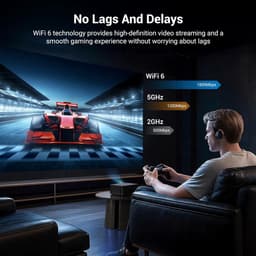 SnelShoppen - 4K Projector Mini Projector Full HD 1080P, WiFi 6 Bluetooth 5.2, Portable Smart Projector voor Thuisbioscoop en Slaapkamer, Netflix Comp — thumbnail 4