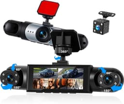 SnelShoppen - 4-kanaals dashcam auto 1080p met 360° rondom zicht, 4 verstelbare camera's, 3,16 inch display, IR-nachtzicht, bewegingsdetectie, loopopn — thumbnail 1