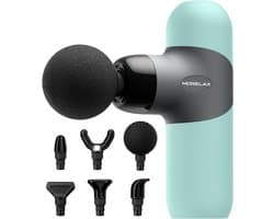 SnelShoppen - Mini Massage Gun, Draagbare Diepe Weefsel Percussie Spier Massager met 6 Massagekoppen, 4 Snelheden, Elektrische Sport Massager in Mint