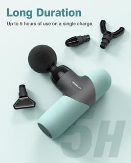 SnelShoppen - Mini Massage Gun, Draagbare Diepe Weefsel Percussie Spier Massager met 6 Massagekoppen, 4 Snelheden, Elektrische Sport Massager in Mint — thumbnail 2