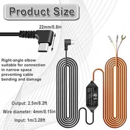 Dash Cam Hardwire Kit voor Dashcams met een USB-C Poort Multi-Size Hardwire Kits Voltage Indicator 24U Monitoring 12V-24V naar 5V met Laag Voltage Bescherming met Conversie A5-A8 — thumbnail 3