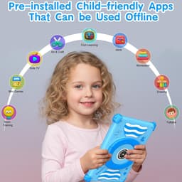 SnelShoppen - Kids Tablet 7 Inch Android 15 - Penta Core 6GB RAM 32GB ROM - Dubbele Camera - 2.4G+5G WiFi6 - Uitbreidbaar tot 128GB - Onderwijs Apps - — thumbnail 4
