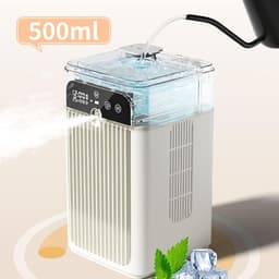 Draagbare verdampingsluchtkoeler, tafelmodel ventilator met nevelkoeling, waterkoeling en ijskoeling, geluidsarm, lichtgewicht persoonlijk koelapparaat, geschikt voor binnen- en buitengebruik, ideaal voor slaapkamers, kantoren en kamperen (wit). — thumbnail 2