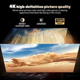 Mini-beamer - Zwart - 4K Smart Beamer - Draagbaar - Voor Thuisbioscopen — thumbnail 5