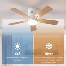Plafondventilator met Lamp Hout – Stille Ventilator met 6 Snelheden & Afstandsbediening — thumbnail 4