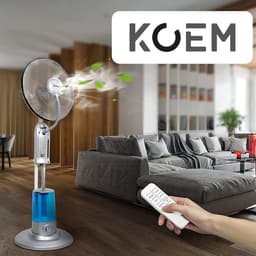 Elektrische Verstuiver Ventilator - Vernevelaar Ventilator - Ruimte Koelen - 3 Snelheden - 40 cm - Wit — thumbnail 3
