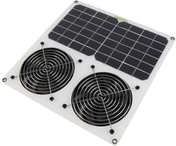 Zonnepaneel Ventilator - Afzuigventilator Dubbel - Ventilatie Kas - Waterdichte Dubbele Bladen - 12 Inch - Zwart — thumbnail 4