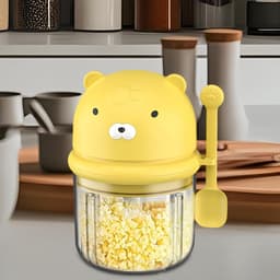 Draadloze Keuken Chopper - Mini Knoflook Hakker - Snel Ingrediënten Snijden - Vaatwasmachinebestendige Onderdelen - 350 ml - Geel — thumbnail 2