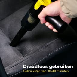 Dunlop Auto Stofzuiger Draadloos 12V - Handstofzuiger met 4 Opzetstukken - USB-C Oplaadbare Auto Stofzuiger Snoerloos - Kruimeldief Nat en Droog - 5000Pa Zuigkracht en Blaas Functie - Grijs/Geel — thumbnail 3