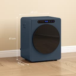 TEKROA® 5 kg wasdroger met ventilatie - 1000 W compacte vrijstaande wasdroger met voorlader - roestvrijstalen trommel - timer - blauw — thumbnail 4