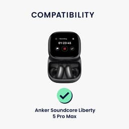 kwmobile cover voor oordopjes case - geschikt voor Anker Soundcore Liberty 5 Pro Max - Trendy beschermhoes draadloze oordopjes in zwart — thumbnail 4