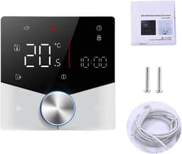 Slimme Thermostaat - Verwarming Controller - Energie Besparen - Matter Protocol - 88x88mm - Zwart en Wit — thumbnail 1