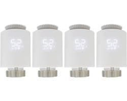 Slimme Thermostaatkraan - Radiator Bediening - Energie Besparen - App en Spraakbediening - 4 Stuks - Wit