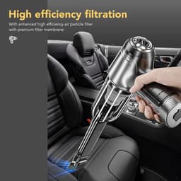 Thijox - Draadloze handstofzuiger met hoge zuigkracht, USB-oplaadbaar, 4000mAh batterij, borstelloze motor 63000pa, efficiënt voor auto, huis, tuin en — thumbnail 2