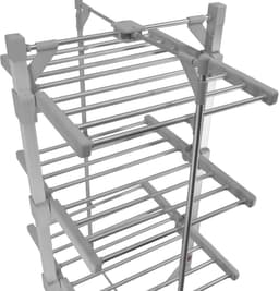 Elektrisch Verwarmd Wasrek - Droogrek Kleding - Was Drogen - 3 Lagen 21m - 15kg Capaciteit - Wit — thumbnail 3
