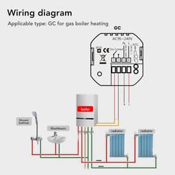 Slimme Thermostaat - WiFi Thermostaat - Verwarming Regelen - App Afstandsbediening - AC 95-240V - Zwart — thumbnail 5