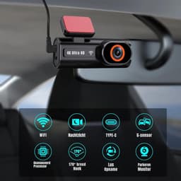 QORA® Dual Dashcam - Dashcam Voor Auto 1080p - Voor en Achter Camera – Auto Camera - G-Sensor - App Bediening – Parkeermodus - Zwart - 10cm x 4cm x 4cm; 300 g — thumbnail 3