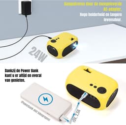 QORA® Draagbare beamer - Beamer - Projector - Mini Beamer - Geel - 14cm x 14cm x 6cm — thumbnail 5