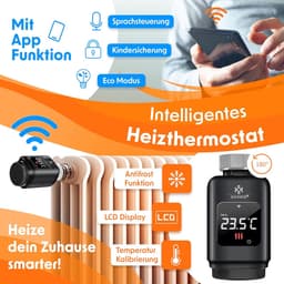 Slimme WiFi Radiatorthermostaat Set - App & Spraakbesturing - Energiebesparend — thumbnail 3