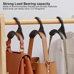 10 stuks handtas, kleerhangers, haken, kast, handtassenhouder, kledingkast PP handtashaken, opberghandtas, tashaken voor hangende rugzakken, schooltas, sjaal, riem — thumbnail 2