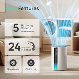 DREO 337AS Luchtreiniger – 3-laags HEPA-filter - Automatische Luchtkwaliteitsensor - App ondersteuning - Wit — thumbnail 3