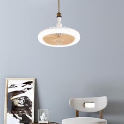 Plafondventilator met licht - Ventilatorlamp Kamer - Verbeterde Luchtcirculatie - Geruisloze Luchtstroom - 24.7 x 24.6 x 12.8 cm - Lichtgeel — thumbnail 3