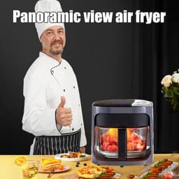 Airfryer Olievrij - Heteluchtfriteuse Gezond - Gezond Koken - Glazen Pan - 4.5L - Zwart — thumbnail 5