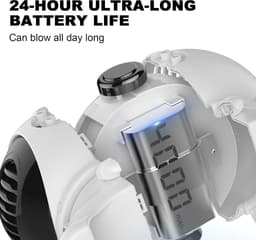 Bladloze Bureaublower - Persoonlijke Ventilator - Bureau Verkoeling - Astronaut Vorm - 10x115x10 cm - Wit — thumbnail 5